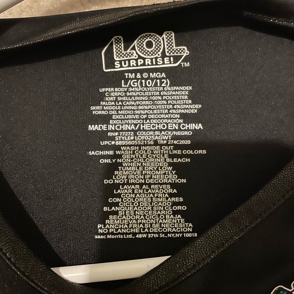 LOL Surprise Black Star Dress-large 10/12 like new - Picture 7 of 7